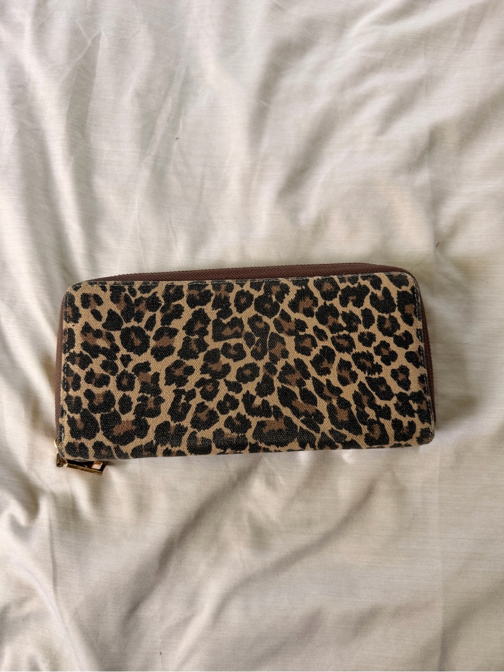 Leopard Print Zip Around Wallet